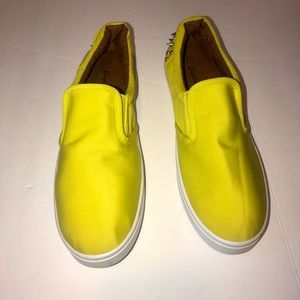 Quipd Neon Yellow Step In Sneaker with Studs